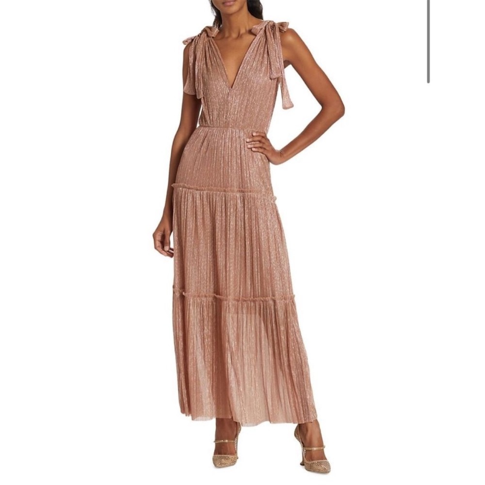 Sabina Musáyev Helena Metallic Tiered Maxi